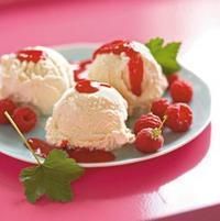 Sorbet au yaourt, aux framboises